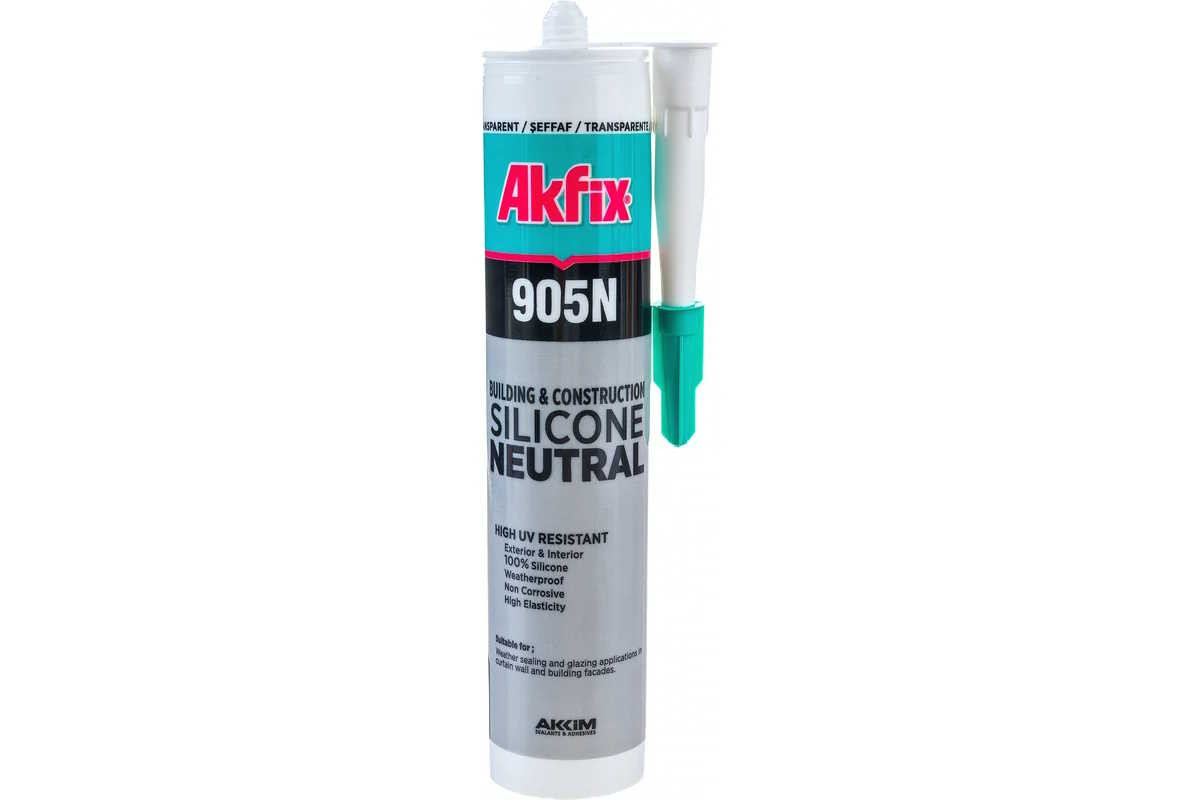 Герметик Akfix 905N Нейтральный силикон 310мл Прозрачный Герметик Akfix 905N Нейтральный силикон 310мл Прозрачный