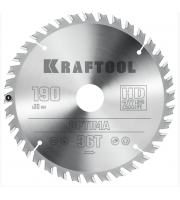 KRAFTOOL Slim wood cut 190 х 30 x 1.6 мм, 64Т, диск пильный по дереву, (36955-190-30-64)
