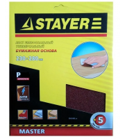 Лист шлифовальный STAYER "MASTER" на бумажной основе,230х280мм, Р120 35425-120_z01