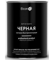 Грунт-эмаль по ржавчине 3в1 ЭЛКОН матовая черная 0,8кг