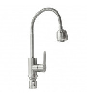 LC03001 H1 Смеситель для кухни,35мм картридж,нерж,гайкат графит с выряжной лейкой латунь