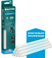 KRAFTOOL Cristal, 11х250 мм, 10 шт, кристально прозрачные, клеевые стержни (06846-10)