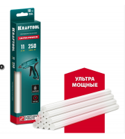 KRAFTOOL Ultra Power, 11х250 мм, 10 шт, ультрамощные, прозрачные клеевые стержни (06848-10)