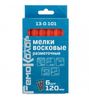 Мелки разметочные восковые красные, 120 мм, 6 шт.РемоКолор 13-0-101