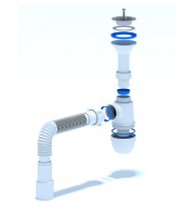 Сифон 1 1/2" C0515 АНИ ГРОТ с гофрой 40/50