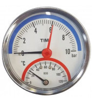 Термо-манометр радиатор. 1/2" до 10 бар TIM ( Y-80-10)