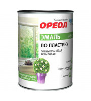 Эмаль "Ореол" по пластику полиуретановая акриловая полумат. 0,9кг