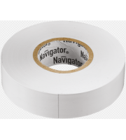 Изолента ПВХ 15мм белая NIT-B15-20/WH Navigator 71102